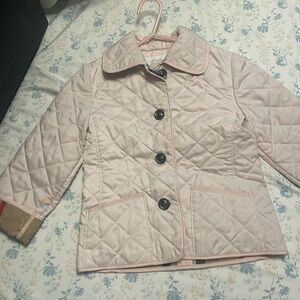 Burberry children pink quilted jacket size 4y